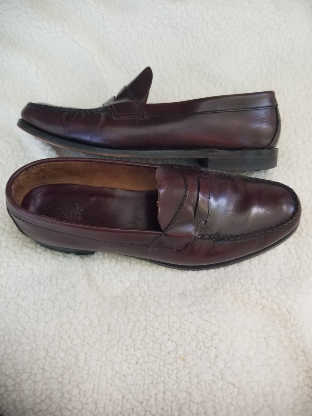 Hush Puppies Men's Leather Penny Loafers in Burgundy